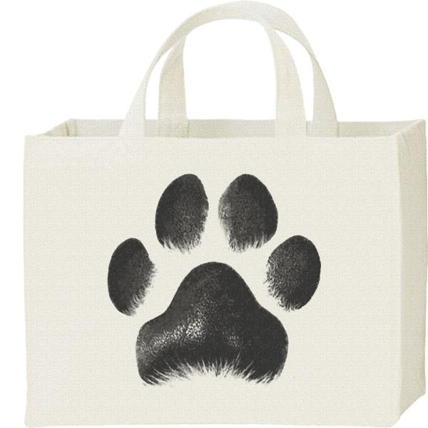 犬の肉球/キャンバスバッグ・スクエア　カレッジバッグ