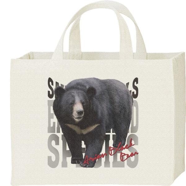 ツキノワグマ（絶滅危惧動物）/キャンバスバッグ・スクエア　カレッジバッグ