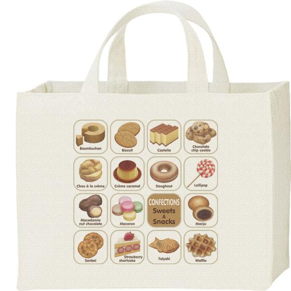 お菓子大好き！/キャンバスバッグ・スクエア　カレッジバッグ