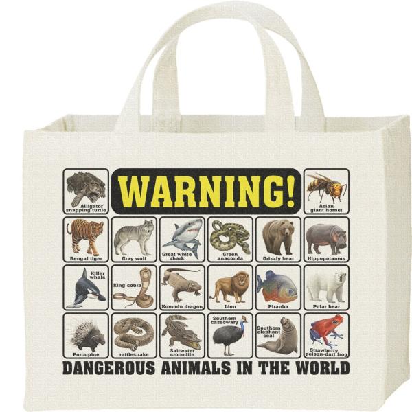 世界の危険生物/キャンバスバッグ・スクエア　カレッジバッグ