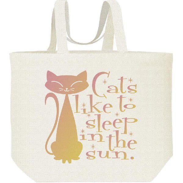 ピンク キャット（猫）/キャンバスバッグ・L　エコバッグ