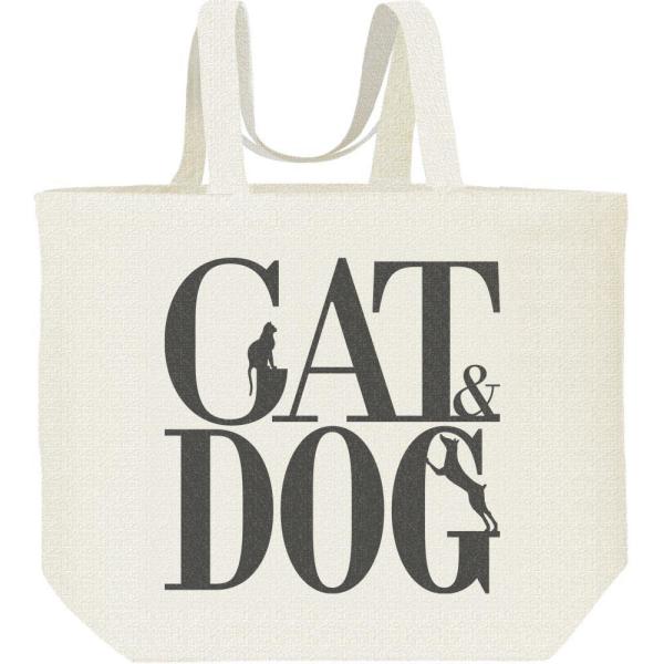 キャット＆ドッグ（犬猿の仲）/キャンバスバッグ・L　エコバッグ