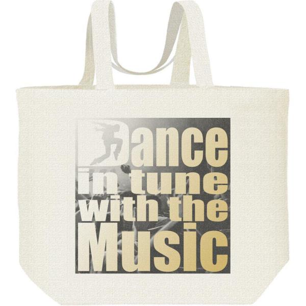 音楽に合わせて踊る（ロゴ）/キャンバスバッグ・L　エコバッグ