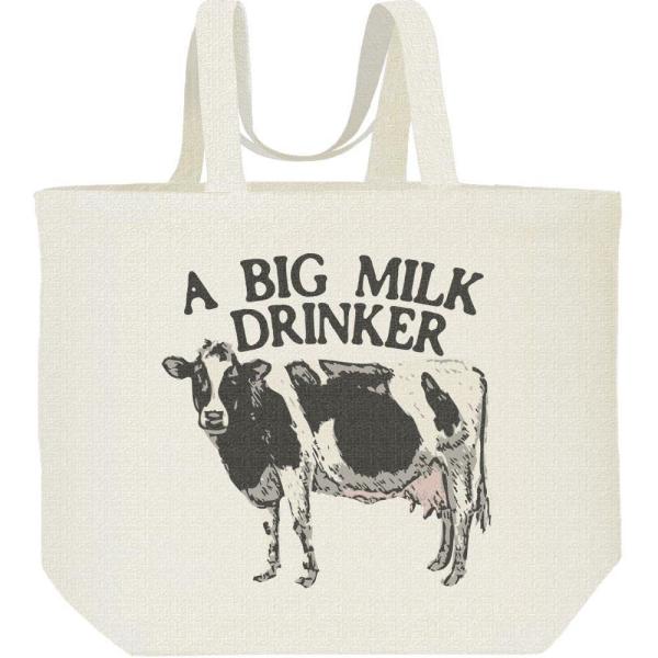 牛（ホルスタイン）ミルク大好き/キャンバスバッグ・L　エコバッグ