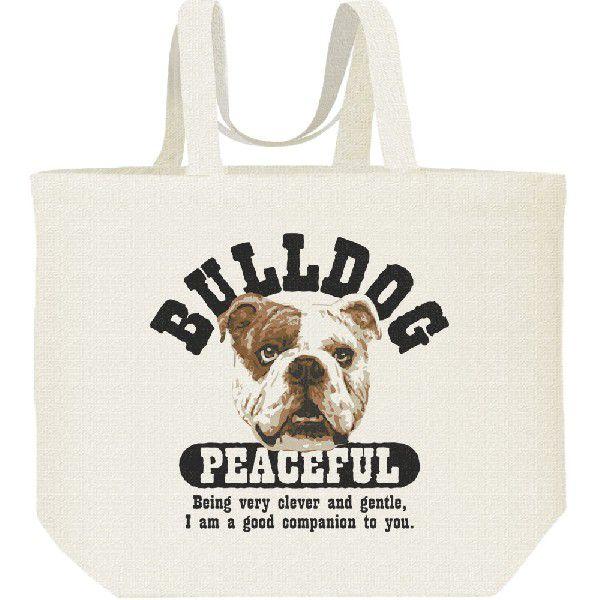 穏やかブルドッグ（ぶるどっぐ）/キャンバスバッグ・L　エコバッグ