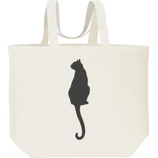 猫シルエット（後ろ姿）/キャンバスバッグ・L　エコバッグ