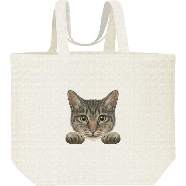 猫の顔・キジトラ/キャンバスバッグ・L　エコバッグ