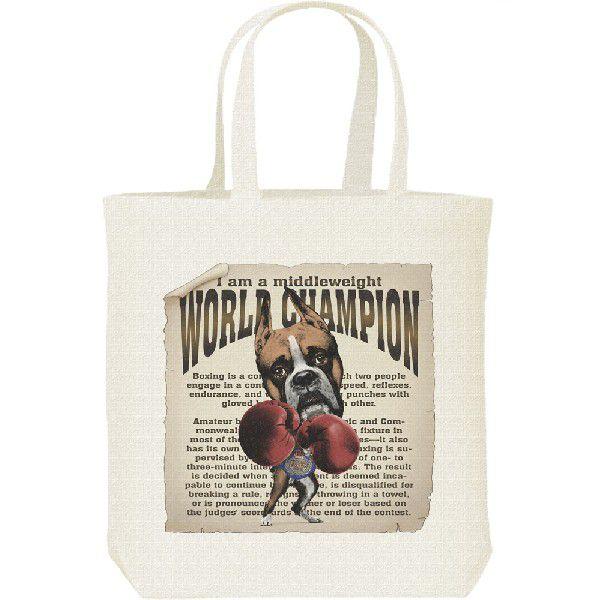 ボクシング世界チャンピオン（ボクサー犬）/キャンバスバッグ・M　トートバッグ