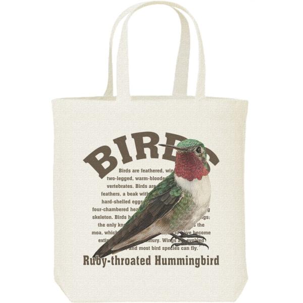 ノドアカ ハチドリ（喉赤蜂鳥）鳥シリーズ/キャンバスバッグ・M　トートバッグ