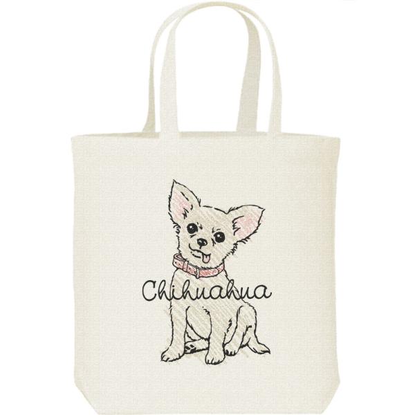 クレヨンタッチ・チワワ（単色）/キャンバスバッグ・M　トートバッグ