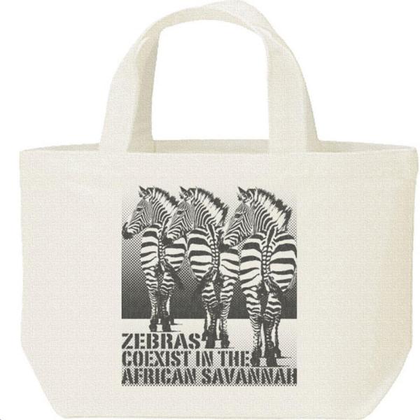 シマウマ（三頭の縞馬）しまうま/キャンバスバッグ・S　ランチバッグ