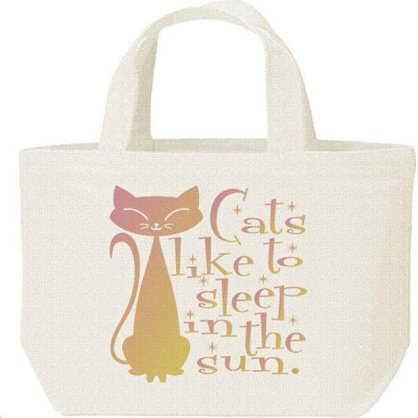 ピンク キャット（猫）/キャンバスバッグ・S　ランチバッグ