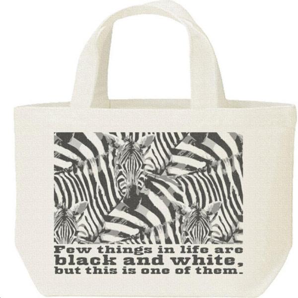 シマウマの群れ（白黒つけられる縞馬）/キャンバスバッグ・S　ランチバッグ