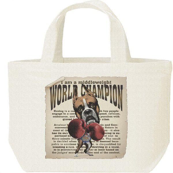 ボクシング世界チャンピオン（ボクサー犬）/キャンバスバッグ・S　ランチバッグ