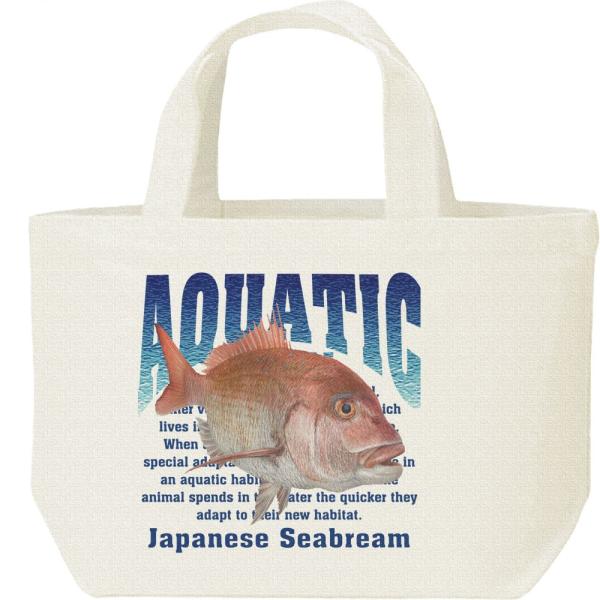 真鯛(マダイ)水棲生物シリーズ/キャンバスバッグ・S　ランチバッグ