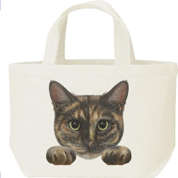 猫の顔・サビ猫/キャンバスバッグ・S　ランチバッグ