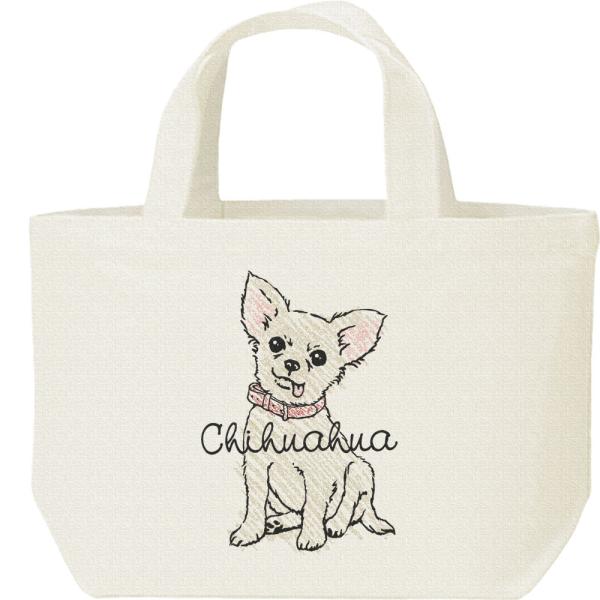 クレヨンタッチ・チワワ（単色）/キャンバスバッグ・S　ランチバッグ