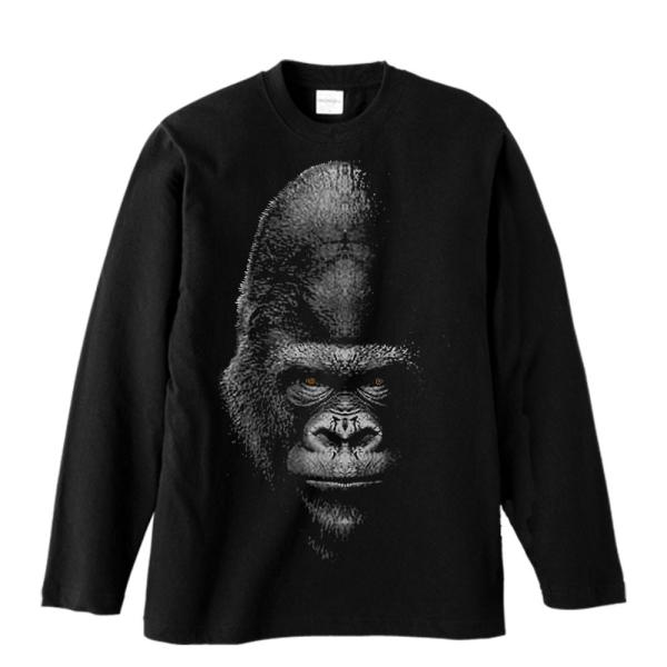 暗闇のゴリラ（ごりら）/長袖Ｔシャツ