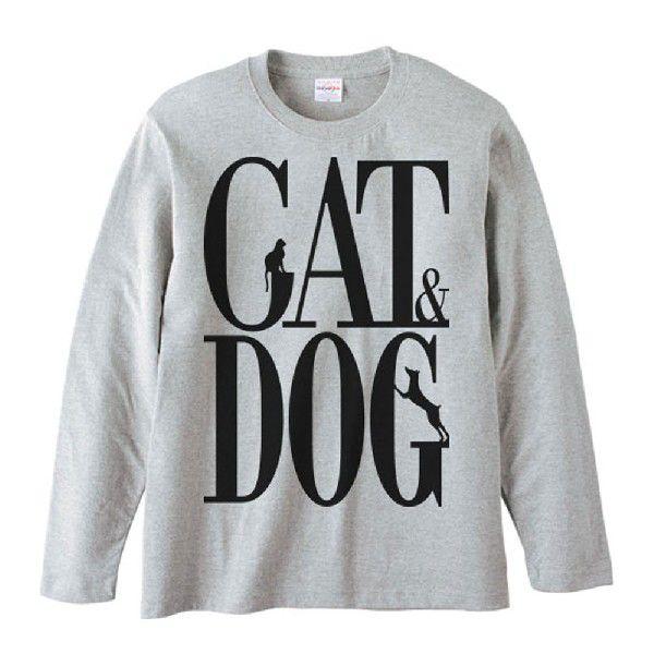 キャット＆ドッグ（犬猿の仲）/長袖Ｔシャツ