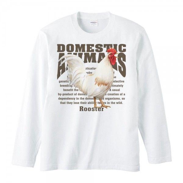 鶏（ニワトリ）/飼育動物・家畜/長袖Ｔシャツ