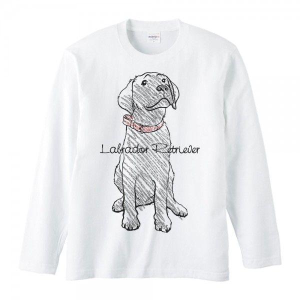黒ラブラドール レトリバー（クレヨンタッチ）/長袖Ｔシャツ