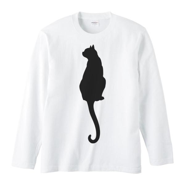猫シルエット（後ろ姿）/長袖Ｔシャツ