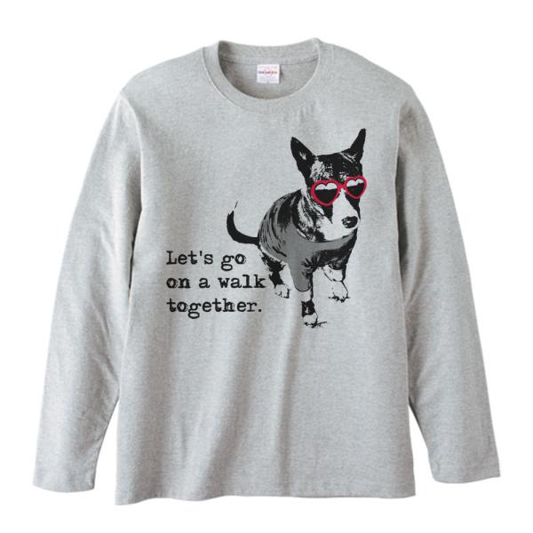 サングラス犬（一緒に散歩に行こう）＜JamJam＞/長袖Ｔシャツ