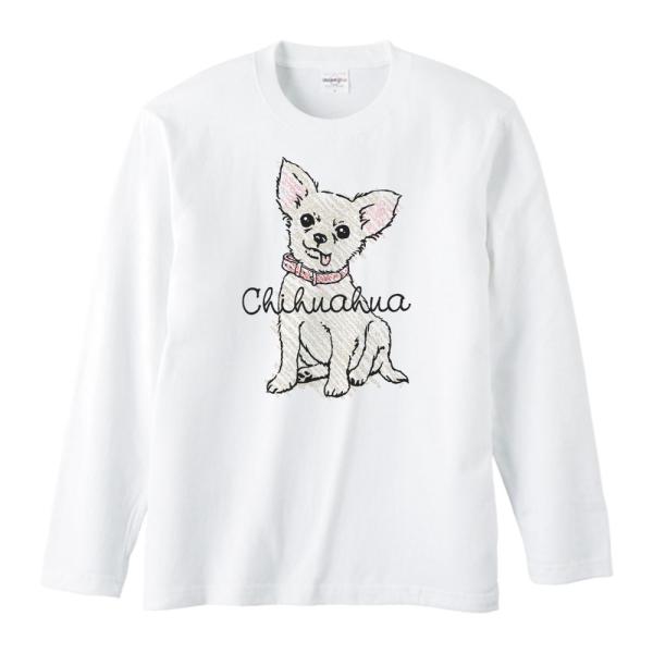 クレヨンタッチ・チワワ（単色）/長袖Ｔシャツ