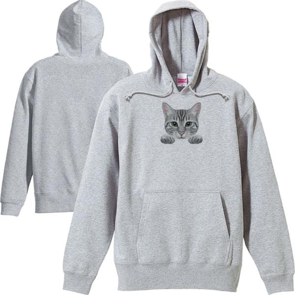 猫の顔・クラシックタビー（アメショ）/パーカー