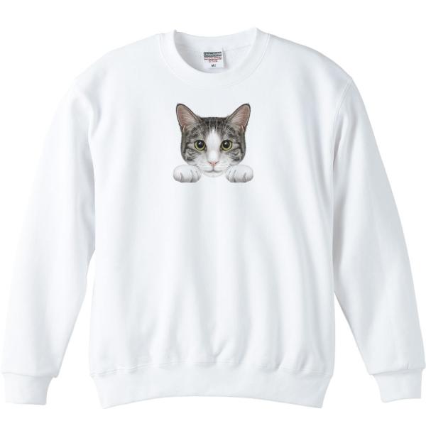 猫の顔・サバ白/トレーナー