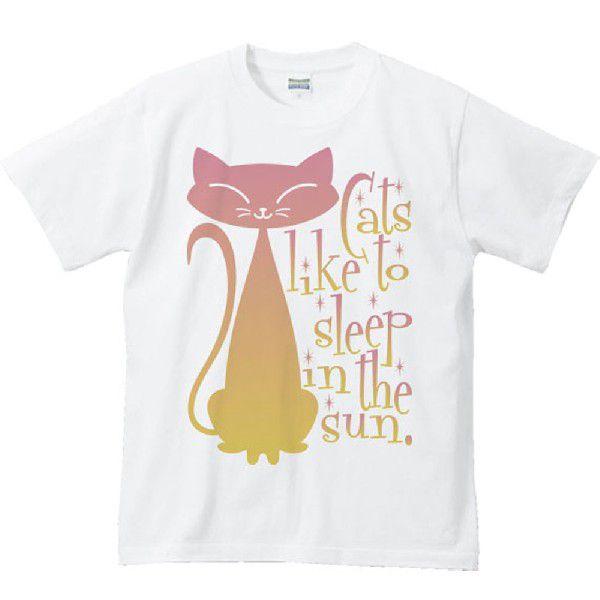 ピンク キャット（猫）/半袖Ｔシャツ　　