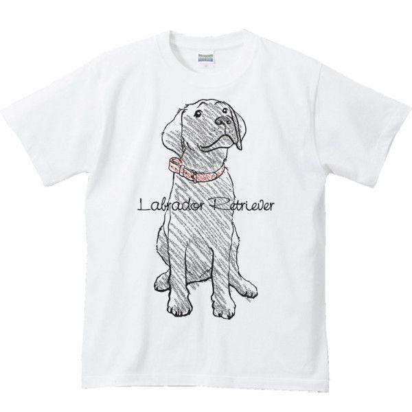 黒ラブラドール レトリバー（クレヨンタッチ）/半袖Ｔシャツ　　