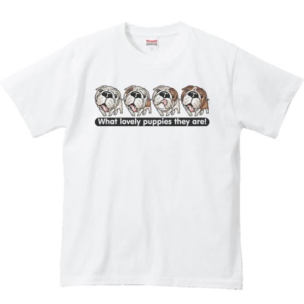 ブルドッグ4兄弟（子犬）/半袖Ｔシャツ