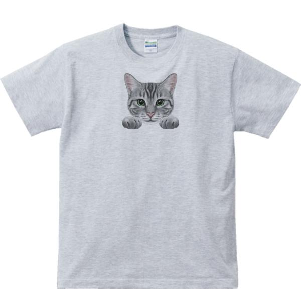 猫の顔・クラシックタビー（アメショ）/半袖Ｔシャツ