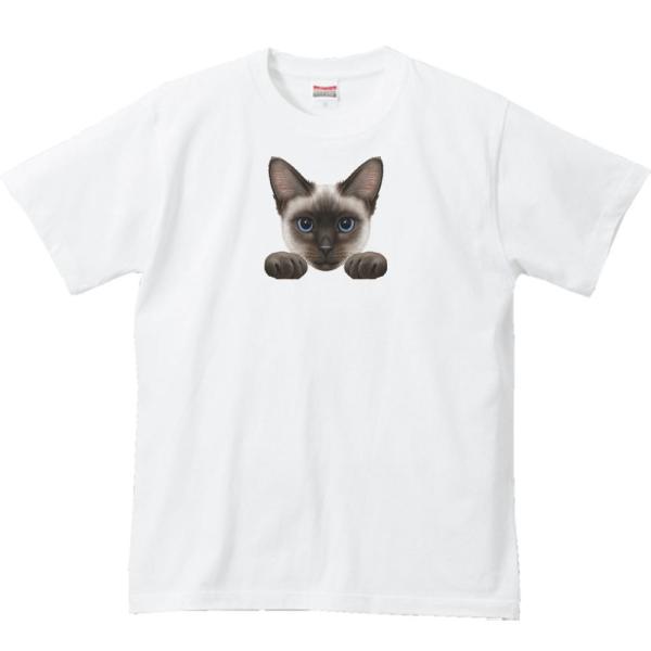 猫の顔・シールポイント（シャム猫）/半袖Ｔシャツ