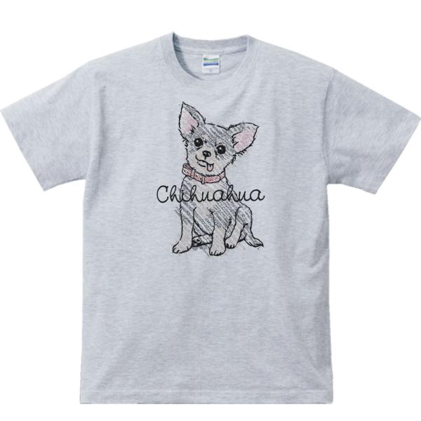 クレヨンタッチ・チワワ（ブラック＆タン）/半袖Ｔシャツ　　