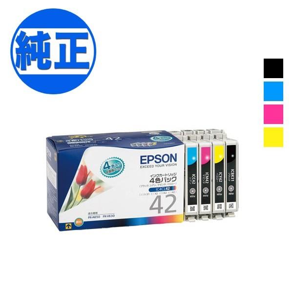 (取り寄せ品)EPSON 純正インク IC42インクカートリッジ 4色セット IC4CL42 PX-...