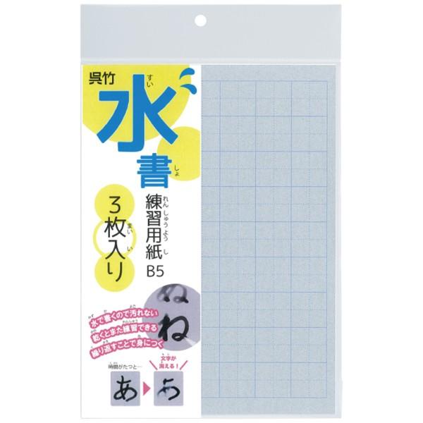 呉竹 Kuretake 水書練習用紙 マス目入り B5/3枚入り KN37-55