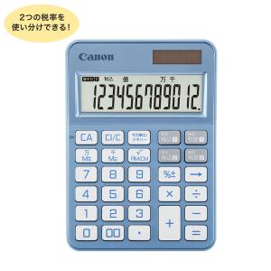(取り寄せ品)CANON キヤノン カラフル電卓 ミニ卓上サイズ 12桁 ブルーグレイ KS-126WUV-BG
