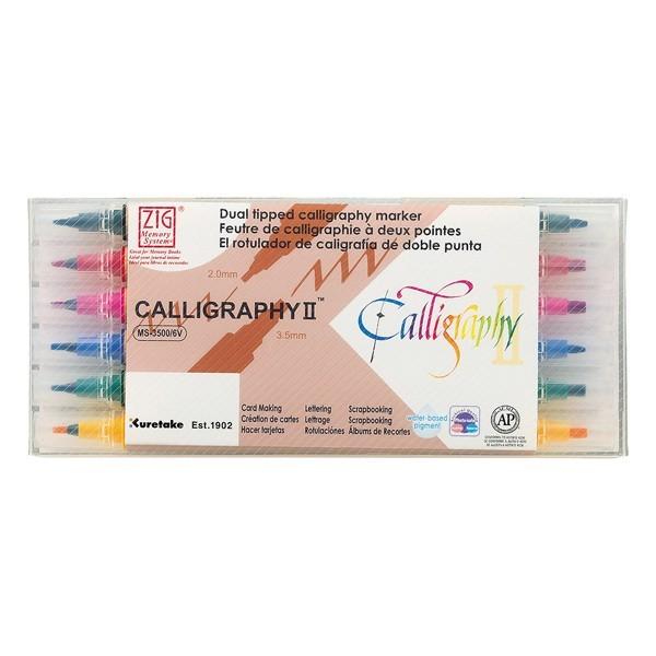 本日ポイント10倍 呉竹 Kuretake ZIG メモリーシステム カリグラフィー2 6色セット ...