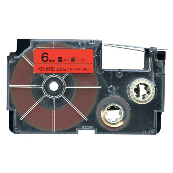 ネームランド テープ 6mm 互換 XR-6RD 赤 ラベル 黒 文字 カシオ 用