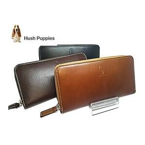 【生産終了の貴重品】Hush Puppies　マゴ　長財布　HP0348　茶色 ハッシュパピー（Hush Puppies） 「マゴ」ラウンドファスナー長財布 艶