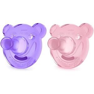 Philips AVENT Bear Shape Pacifier フィリップス くま おしゃぶり, 2個セット (ピンク＆パープル) 並行｜prior