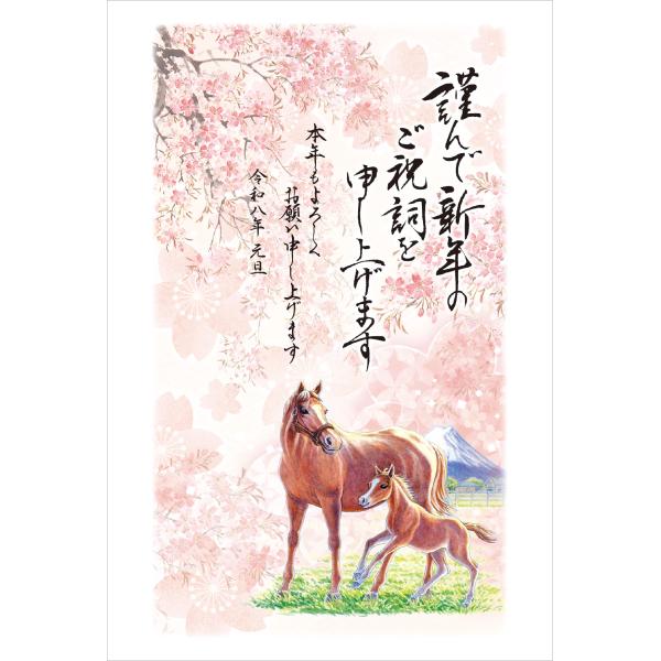 令和8年(2026年)用 午年 パック年賀状 フルカラー年賀状(3枚入り)TA601