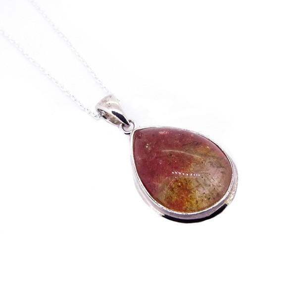 サンストーン ドロップ カボッション ペンダントトップ Silver925 ネックレス シルバー チ...