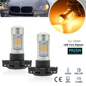 BMW X5 E70 LED ウインカー フロント側対応 簡単交換タイプ キャンセラー付 PY24W 爆光1100LM アンバー 2個 1set｜prism-led