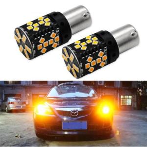 [在庫一掃セール] S25 ピン角180度 LED ウインカー 前後4灯対応タイプ BA15S P21W キャンセラー内蔵 ブラックシリーズ 爆光2000LM アンバー 2個 1set｜prism-led