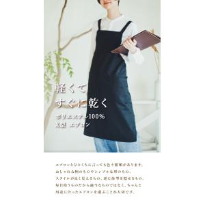 エプロン 黒 ブラック ネイビー グレー ポリ...の詳細画像1