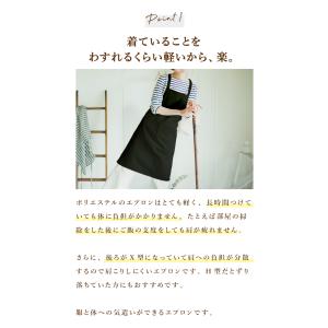 エプロン 黒 ブラック ネイビー グレー ポリ...の詳細画像5