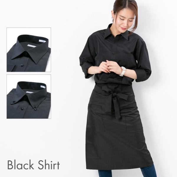 ワイシャツ 黒 レディース 形態安定 長袖 黒シャツ 仕事着 制服 衣装 発表会 ブラック レギュラ...